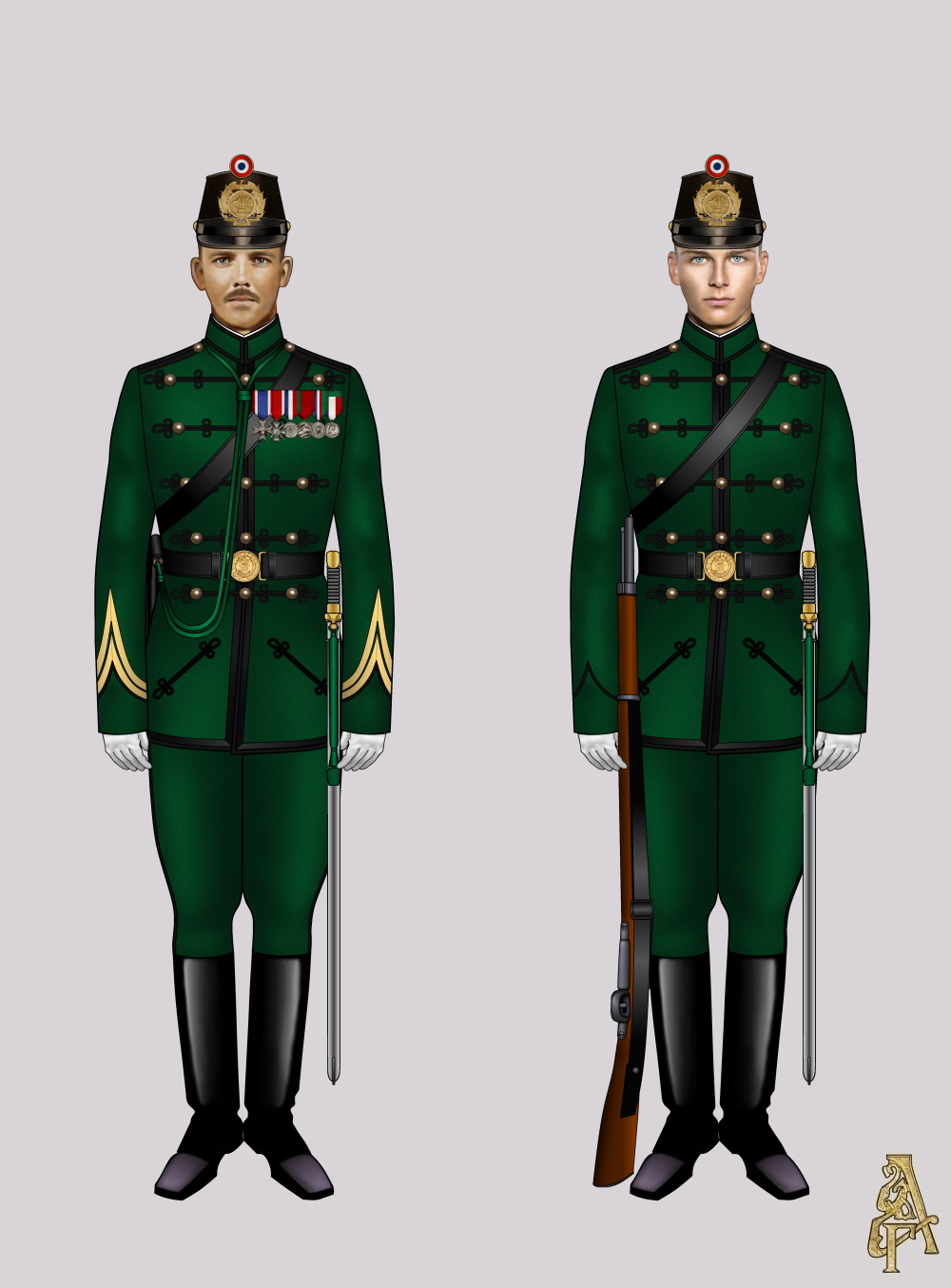Парадная форма 1-го Конного стрелкового полка (Рис. 3, 4)