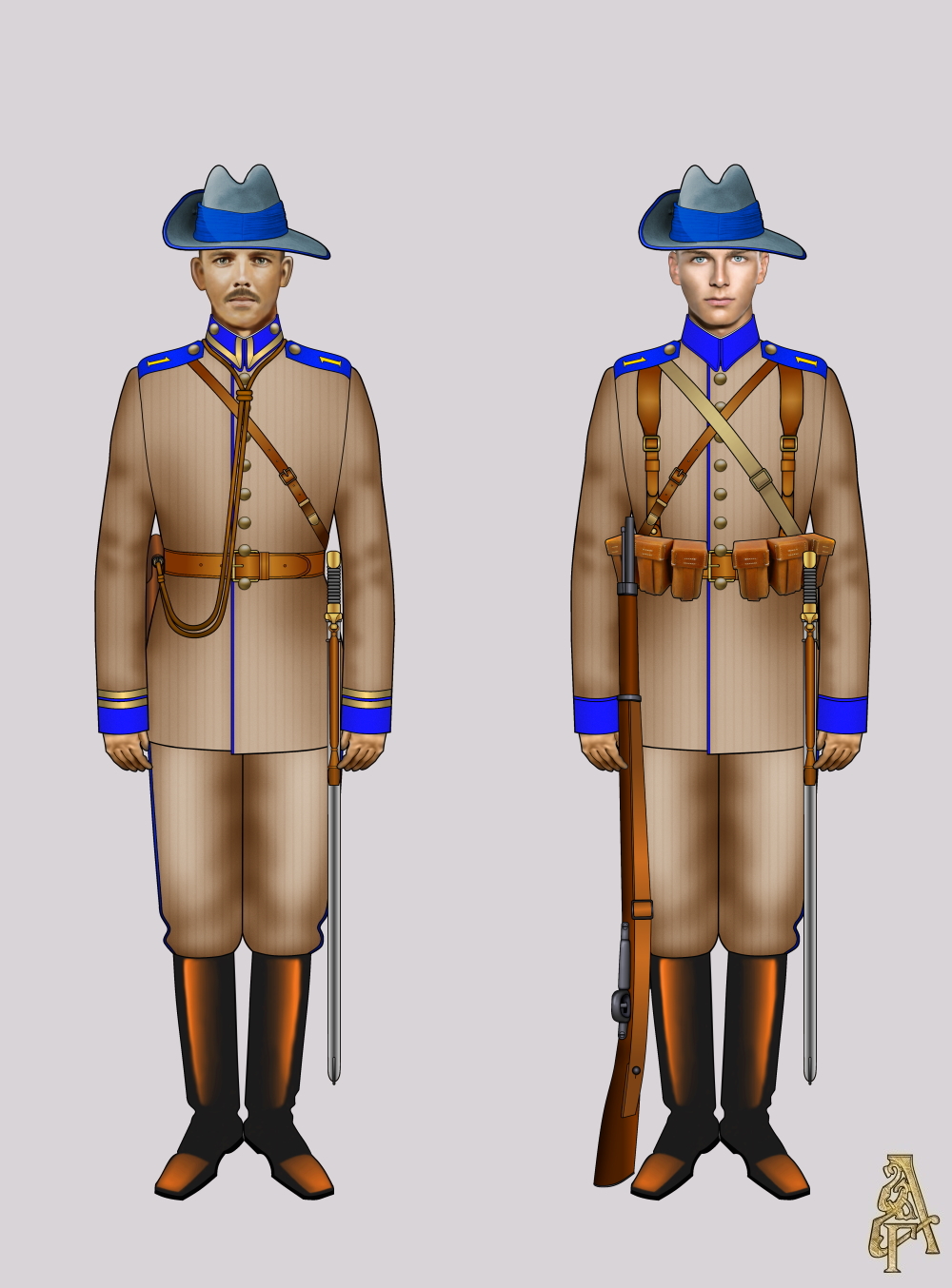 Зимняя походная форма 1-го Германского добровольческого эскадрона (Рис. 3, 4)