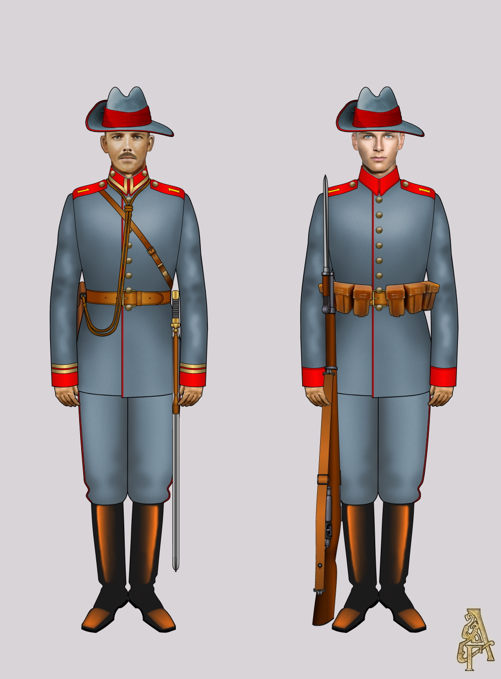 Служебная форма 1-го Германского добровольческого батальона (Рис. 3, 4)