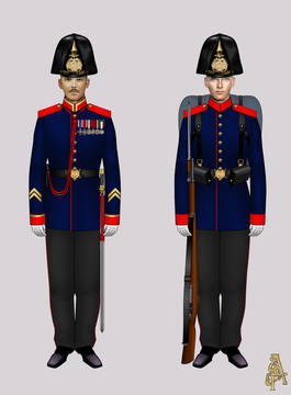 Парадная форма 1-го пехотного батальона обр.1894 года (Рис. 3, 4)