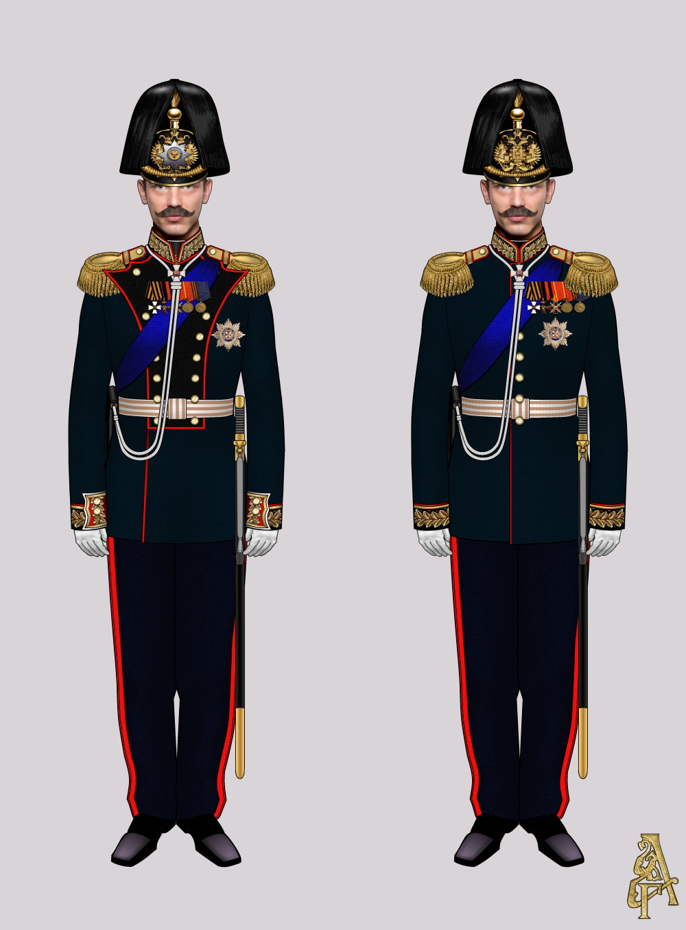 Парадная форма генералов (рис. 3, 4)