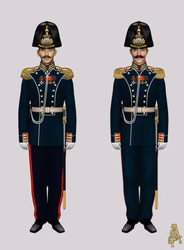Парадная форма Лейб-Гвардии Егерского полка (рис. 1, 2)