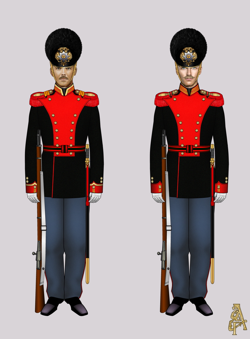 Парадная форма Лейб-Гвардии Конно-гренадерского полка (рис. 5, 6)
