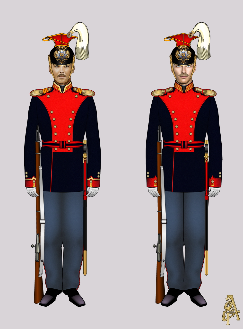 Парадная форма Лейб-гвардии Уланского Ее ИВ полка в парадной форме (рис. 5, 6)
