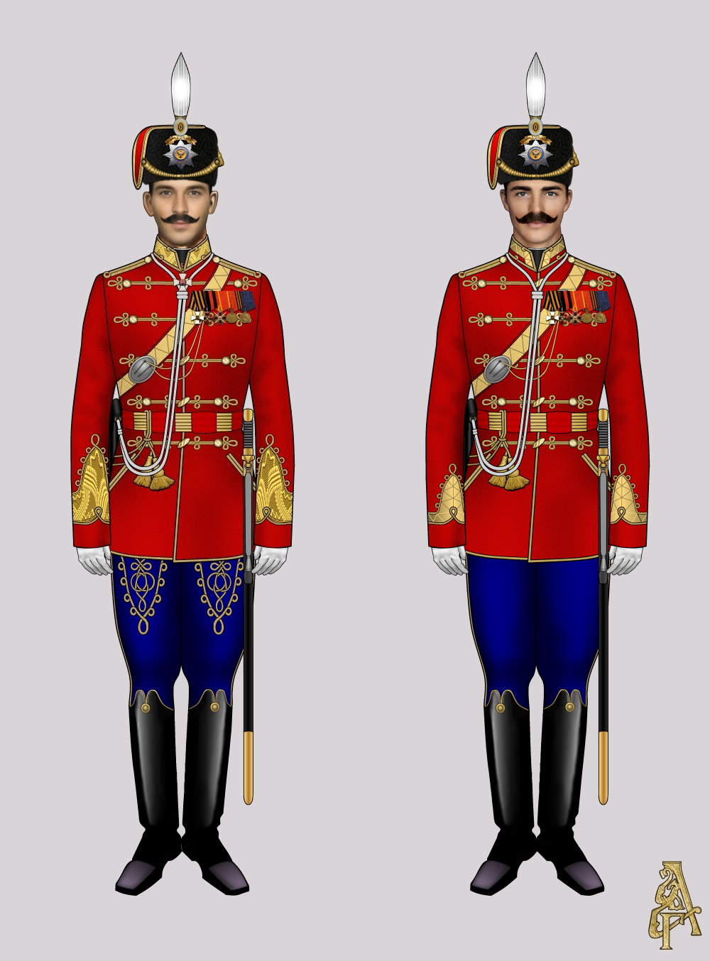 Парадная форма Лейб-гвардии Гусарского полка (рис. 1, 2)