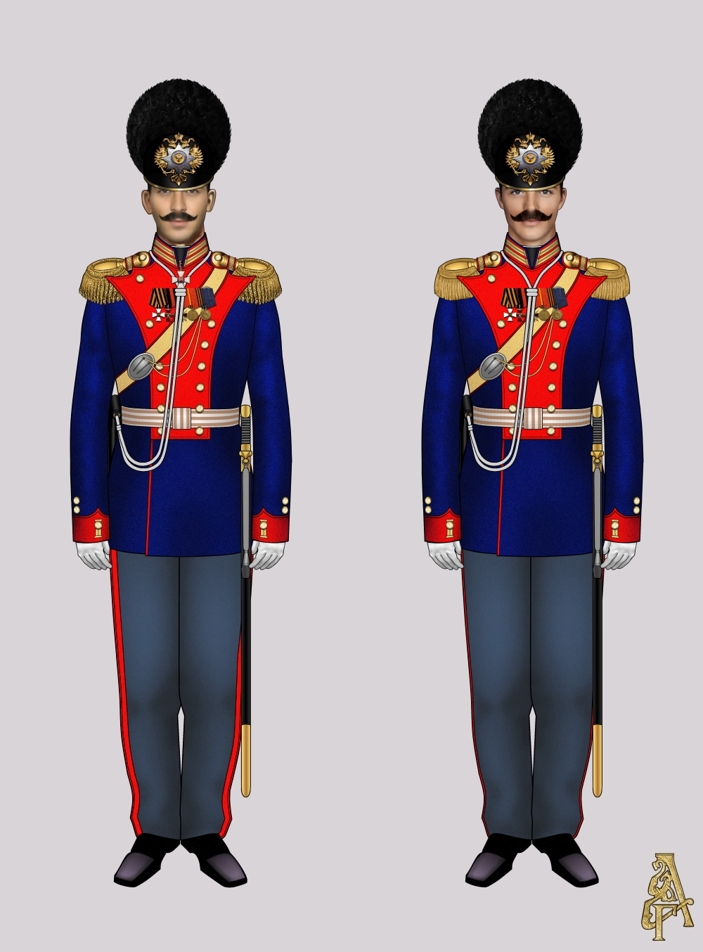 Парадная форма Лейб-Гвардии Конно-карабинерного полка (рис. 1, 2)