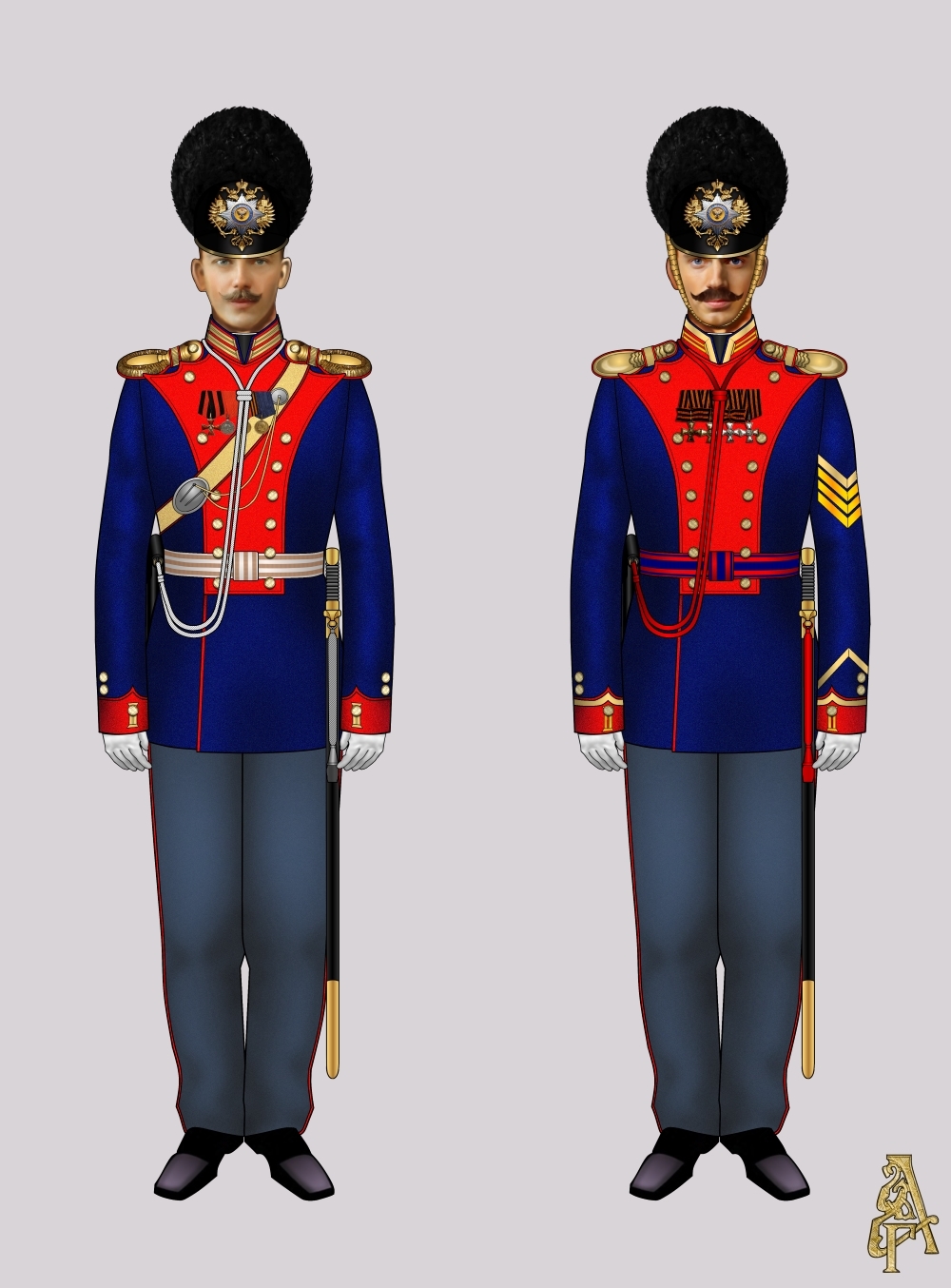 Парадная форма Лейб-Гвардии Конно-карабинерного полка (рис. 3, 4)