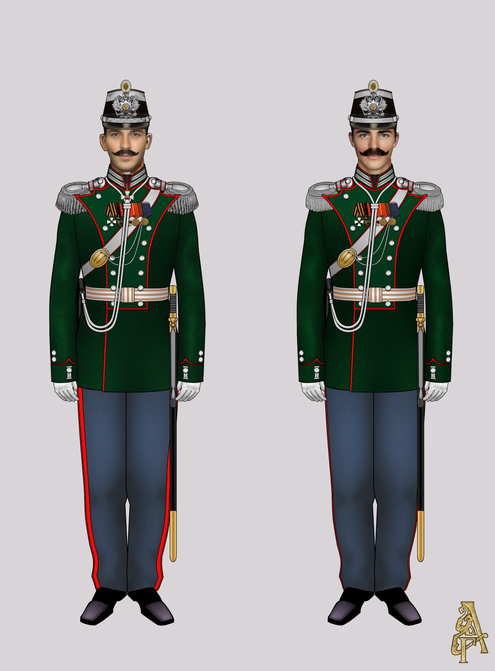 Парадная форма Лейб-Гвардии Конно-егерского полка (рис. 1, 2)