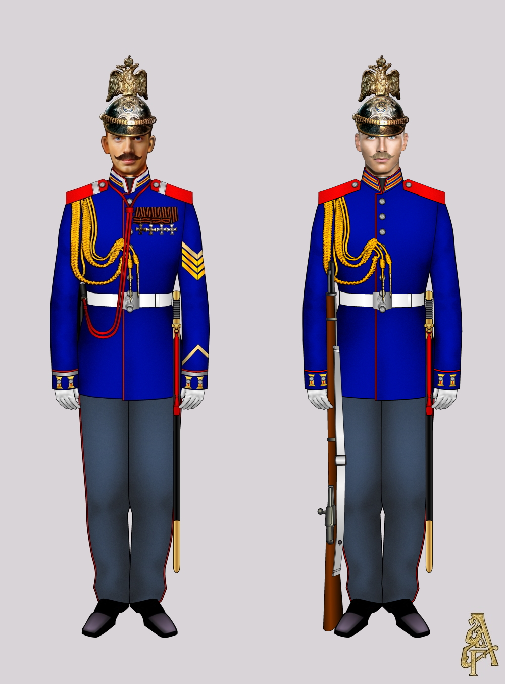 Парадная форма Лейб-Гвардии Жандармского эскадрона (рис. 3, 4)