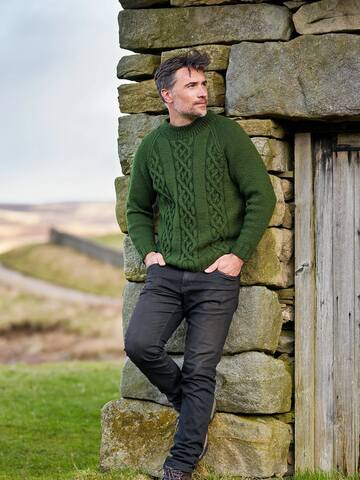 WYS The Croft L A Way of Life Duncan Mens Cabled Raglan Jumper 01 V 72