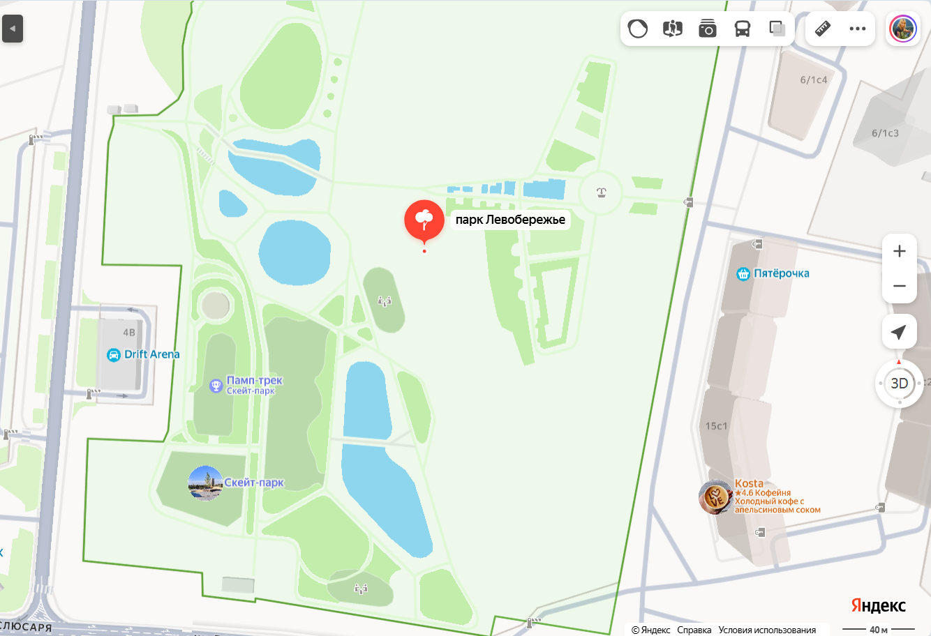 Парк Левобережье Парк Левобережье