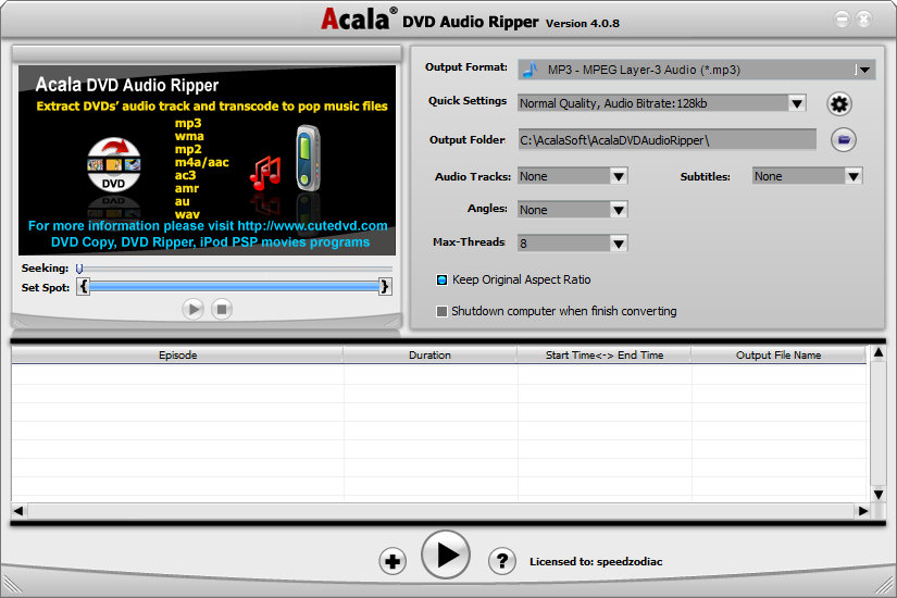 Acala DVD Audio Ripper