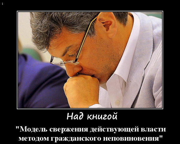 Демотиватор: Немцов над книгой. Новости 2012