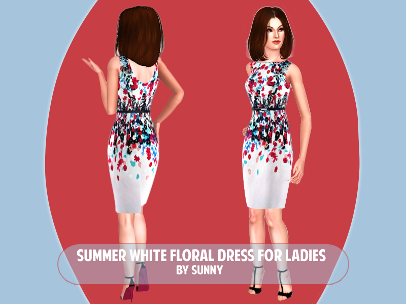 Sunny Summer white floral dress for ladies