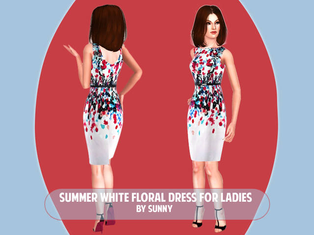 Sunny Summer white floral dress for ladies