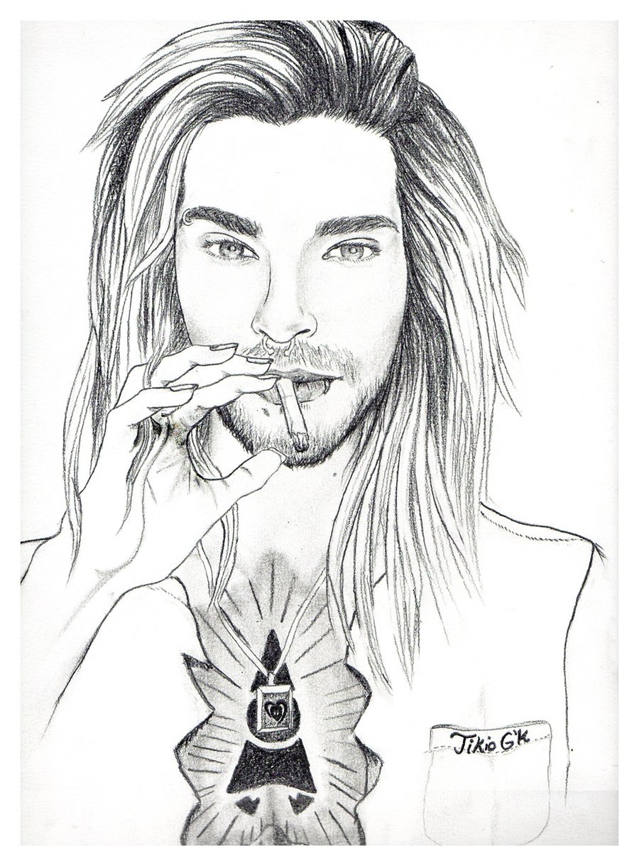 bill kaulitz long hair smoke by tikiogk-d5wr29c