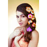 beautiful romantic girl with flowers in hair