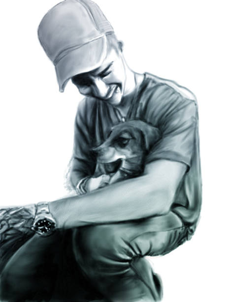 bill with dog awwww by grypwolf fan-d6hhhwn