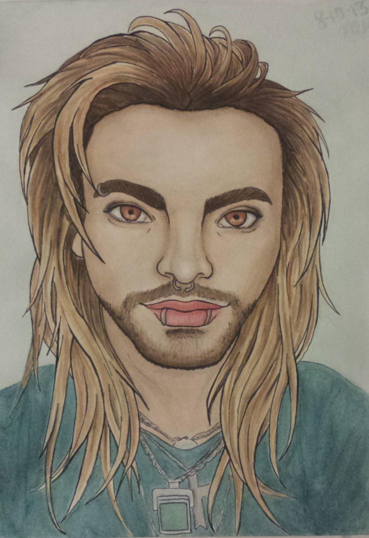 bill kaulitz watercolor by rawritsmanda-d6hgh0j