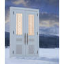 double door for entrance at snow