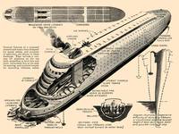 Streamlined Ocean Liner With Runway 1935