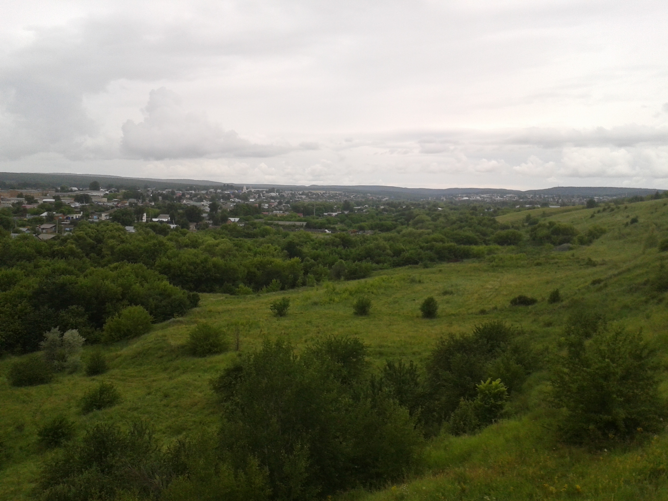 Вид с холма на БК летом