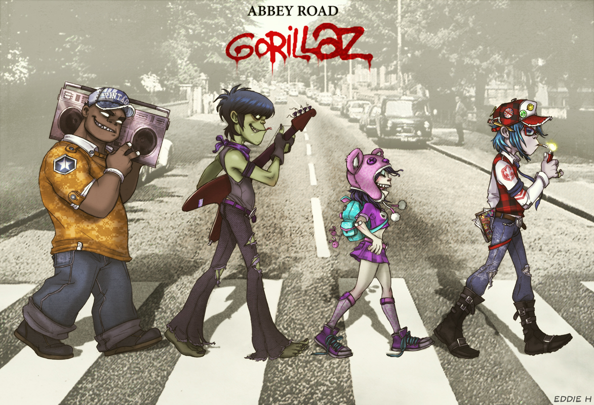 gorillaz on abbey road by eddieholly-d50dbc9