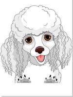 poodle sticker white