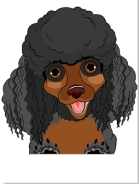 poodle sticker black-and-tan