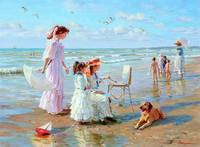 Летний день на Черном море (Summer day on the beach at the Black Sea) 90 х 120 Частное собрание