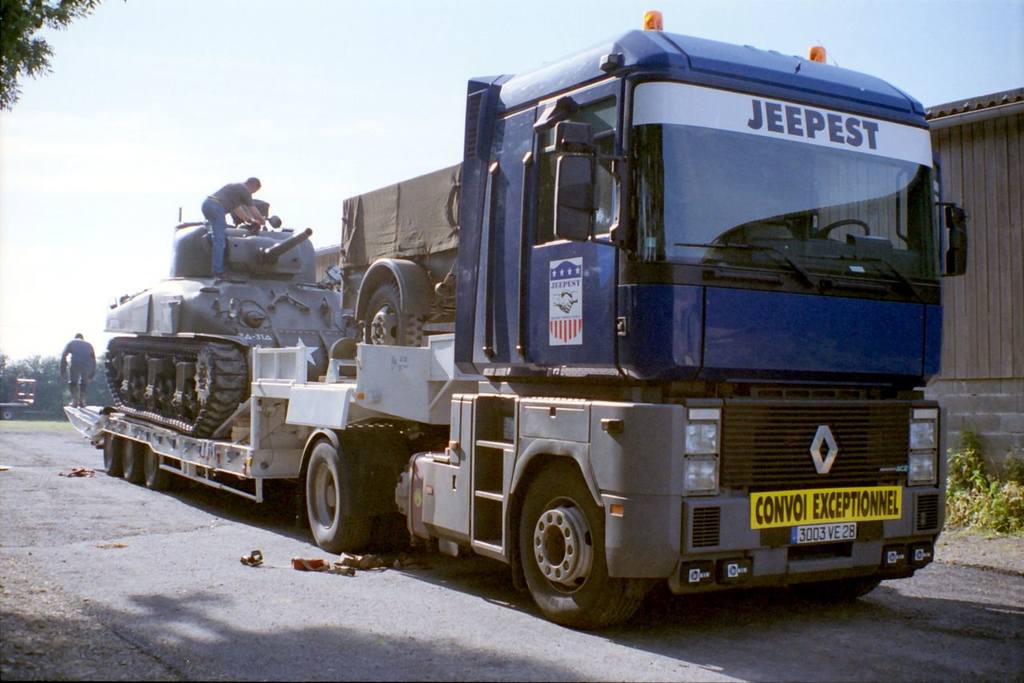 M4 Sherman tank on Renault Magnum truck