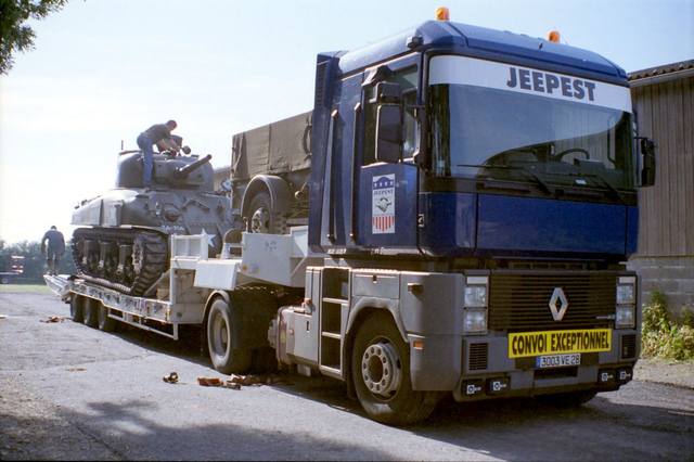 M4 Sherman tank on Renault Magnum truck