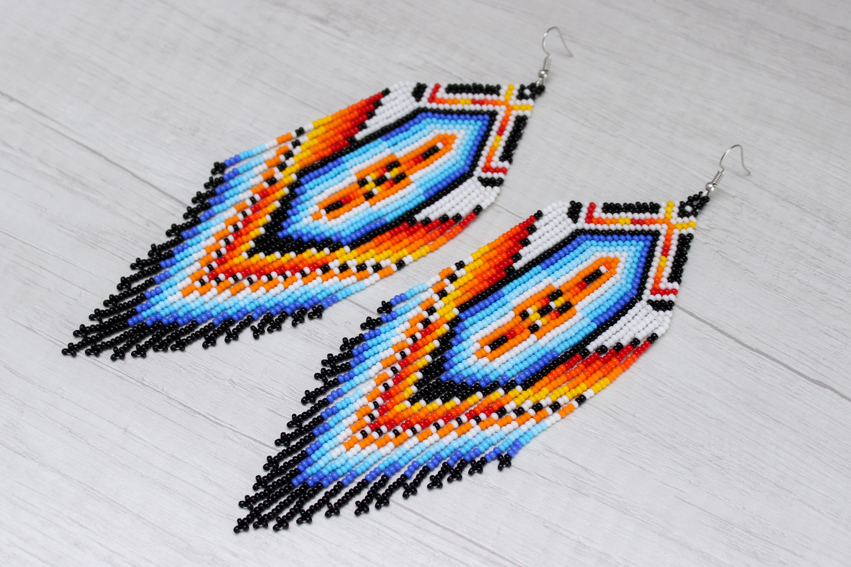 Native American Beaded Earrings, American Indian Beaded Earrings