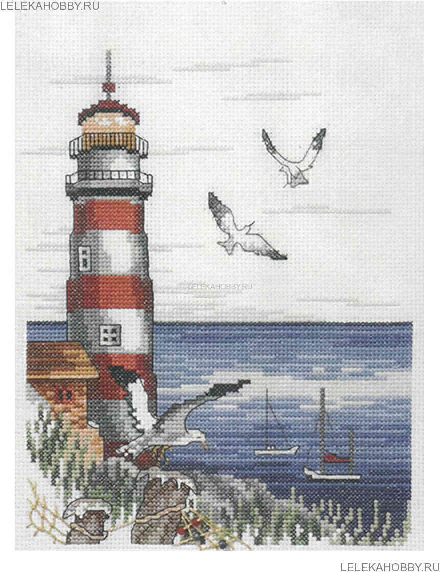 Маяк схема вышивки крестом