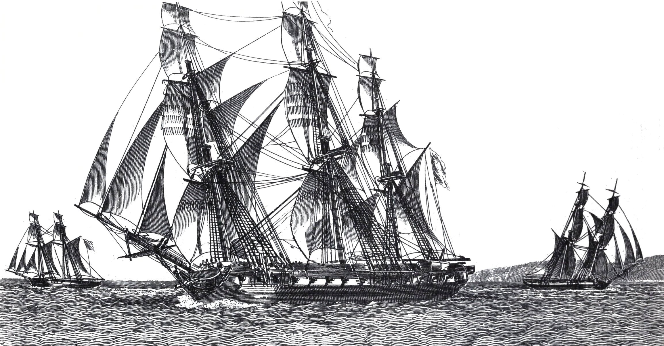 Фрегат Медуза.(Фото из интернета) The frigate Méduse sailing various courses close hauled. Méduse Jean Jérôme Baugeand