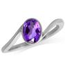 Natural African Amethyst 925 Sterling Silver Solitaire Ring RN0087939