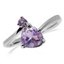 1.07ct. Natural Heart Shape Amethyst 925 Sterling Silver Bypass Ring RN0090612