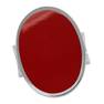 Oval Shape Created Red Coral Inlay White Gold Plated 925 Sterling Silver Fashion Casual Ring RN0095349