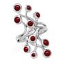 Created Red Coral White Gold Plated 925 Sterling Silver Ribbon Knot/Weave Wide Front Crawler Ring RN0095667
