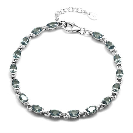 Simulated Color Change Alexandrite White Gold Plated 925 Sterling Silver Tennis 7-8.5" Adj. Bracelet BR0093983