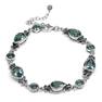 Simulated Color Change Alexandrite 925 Sterling Silver Balinese Style 7.25-8.75 Inch Adj. Bracelet BR0095874