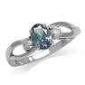 Simulated Color Change Alexandrite & White CZ Gold Plated 925 Sterling Silver Engagement Ring RN0092811