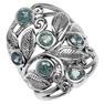 Simulated Color Change Alexandrite 925 Sterling Silver Filigree Leaf Ring RN0092817
