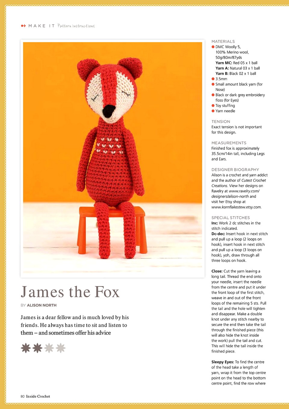 Allison fox. Inside Crochet №108 (2018).