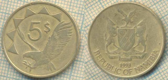 Намибия 5 долларов 1993 4834
