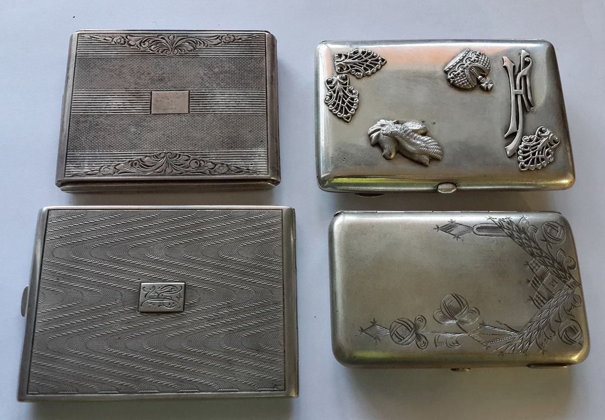 Серебряные портсигары 4 штуки. Продаётся в Ульяновске. 8 905 349 8210