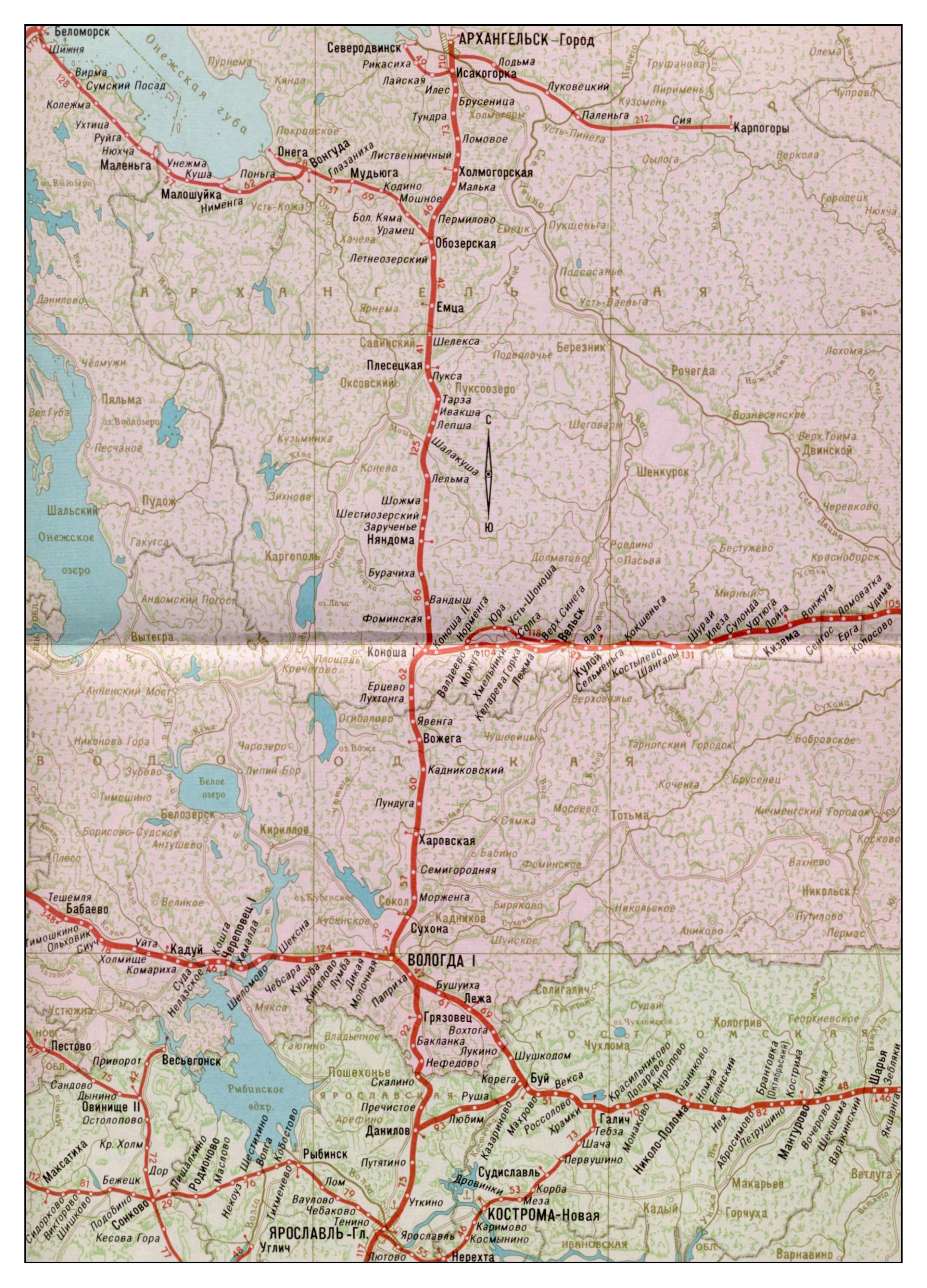 Схема железной дороги от москвы до котласа