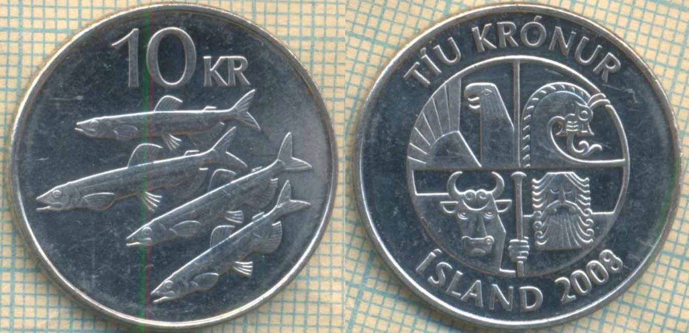 Исландия 10 крон 2008 4968