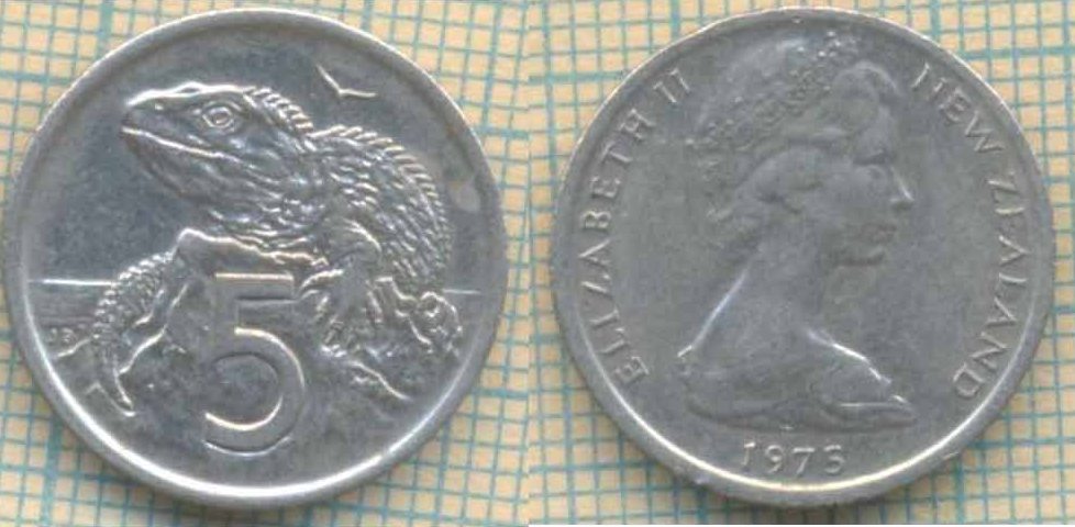 Новая Зеландия 5 центов 1975 4852
