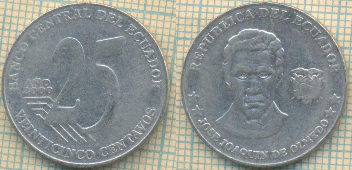 Эквадор 25 сентаво 2000 5005